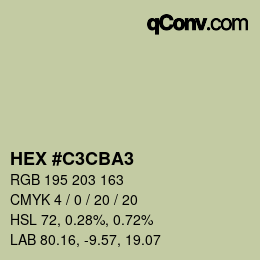 カラーコード: HEX #C3CBA3 | qconv.com