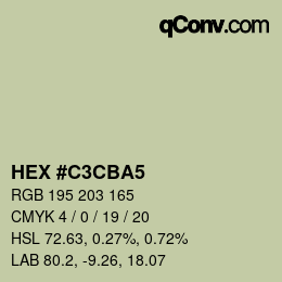 Color code: HEX #C3CBA5 | qconv.com