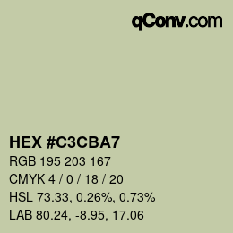 Color code: HEX #C3CBA7 | qconv.com