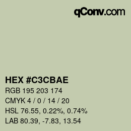 Código de color: HEX #C3CBAE | qconv.com