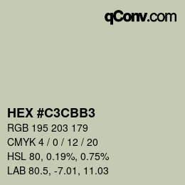 カラーコード: HEX #C3CBB3 | qconv.com