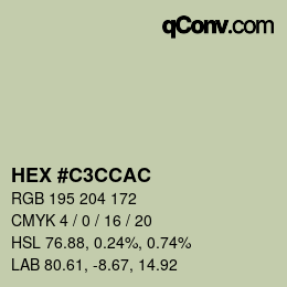Color code: HEX #C3CCAC | qconv.com