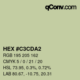 Color code: HEX #C3CDA2 | qconv.com