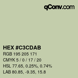 Color code: HEX #C3CDAB | qconv.com