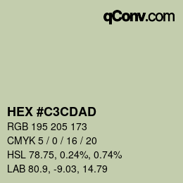 Farbcode: HEX #C3CDAD | qconv.com