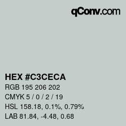 Color code: HEX #C3CECA | qconv.com