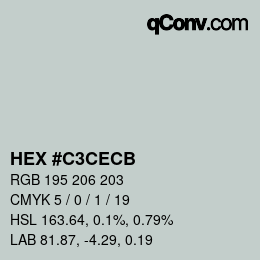 Color code: HEX #C3CECB | qconv.com