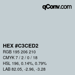 Color code: HEX #C3CED2 | qconv.com