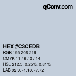 Color code: HEX #C3CEDB | qconv.com