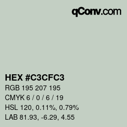 Color code: HEX #C3CFC3 | qconv.com