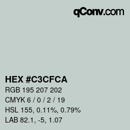 Color code: HEX #C3CFCA | qconv.com