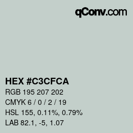 Color code: HEX #C3CFCA | qconv.com