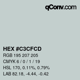 Color code: HEX #C3CFCD | qconv.com