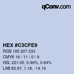 Farbcode: HEX #C3CFE9 | qconv.com