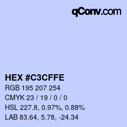 Color code: HEX #C3CFFE | qconv.com