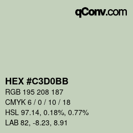 Código de color: HEX #C3D0BB | qconv.com