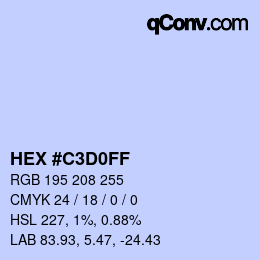 Color code: HEX #C3D0FF | qconv.com