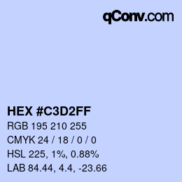 Color code: HEX #C3D2FF | qconv.com