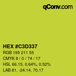Farbcode: HEX #C3D337 | qconv.com