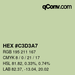 颜色代码: HEX #C3D3A7 | qconv.com