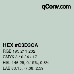 Color code: HEX #C3D3CA | qconv.com