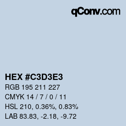 Color code: HEX #C3D3E3 | qconv.com
