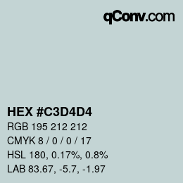 Color code: HEX #C3D4D4 | qconv.com