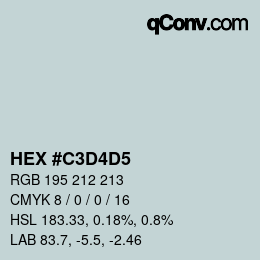 颜色代码: HEX #C3D4D5 | qconv.com