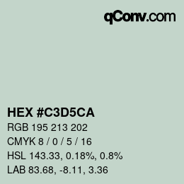 颜色代码: HEX #C3D5CA | qconv.com