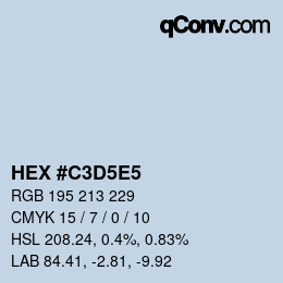 カラーコード: HEX #C3D5E5 | qconv.com