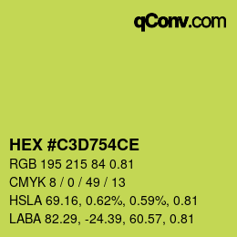 カラーコード: HEX #C3D754CE | qconv.com
