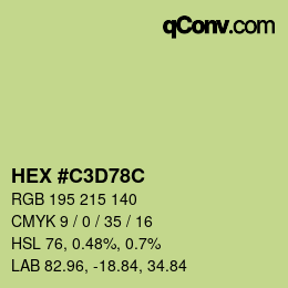 Color code: HEX #C3D78C | qconv.com