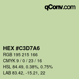 カラーコード: HEX #C3D7A6 | qconv.com