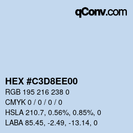 Color code: HEX #C3D8EE00 | qconv.com
