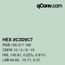 Color code: HEX #C3D9C7 | qconv.com