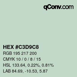 Color code: HEX #C3D9C8 | qconv.com