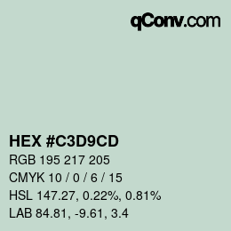 Color code: HEX #C3D9CD | qconv.com