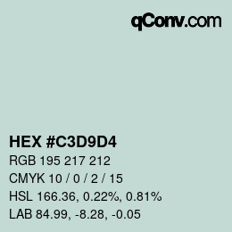 Color code: HEX #C3D9D4 | qconv.com
