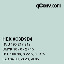 Color code: HEX #C3D9D4 | qconv.com