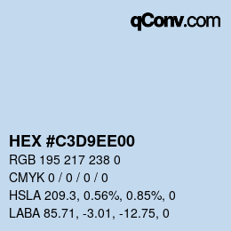 Color code: HEX #C3D9EE00 | qconv.com