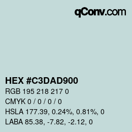 Color code: HEX #C3DAD900 | qconv.com