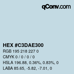 Color code: HEX #C3DAE300 | qconv.com