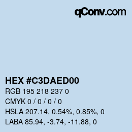 Color code: HEX #C3DAED00 | qconv.com