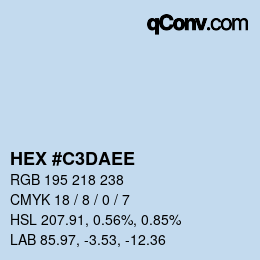 Color code: HEX #C3DAEE | qconv.com