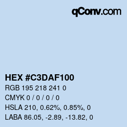 Color code: HEX #C3DAF100 | qconv.com