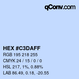 颜色代码: HEX #C3DAFF | qconv.com