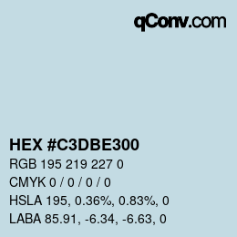 Color code: HEX #C3DBE300 | qconv.com
