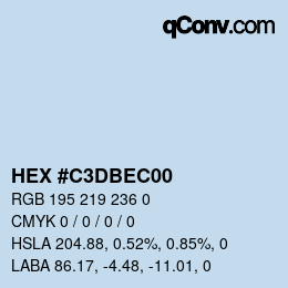 Color code: HEX #C3DBEC00 | qconv.com