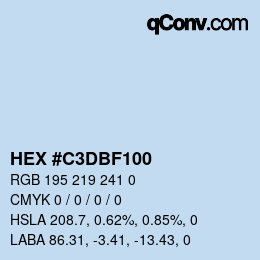 Color code: HEX #C3DBF100 | qconv.com