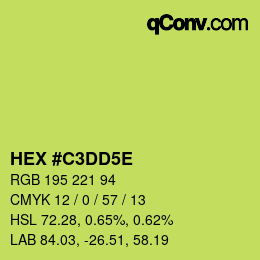 Farbcode: HEX #C3DD5E | qconv.com